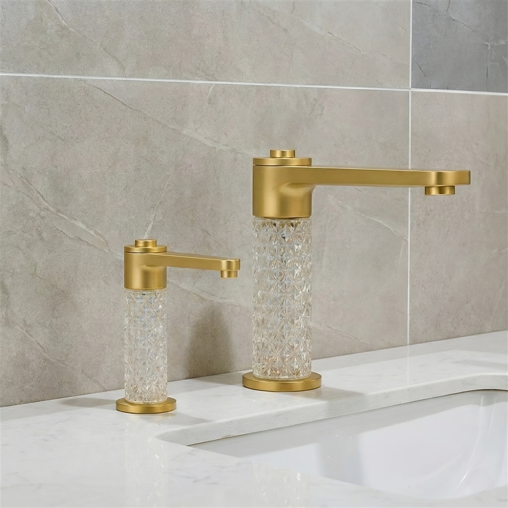 Close-up of commercial touchless faucet sensor, solenoid, and serviceable components