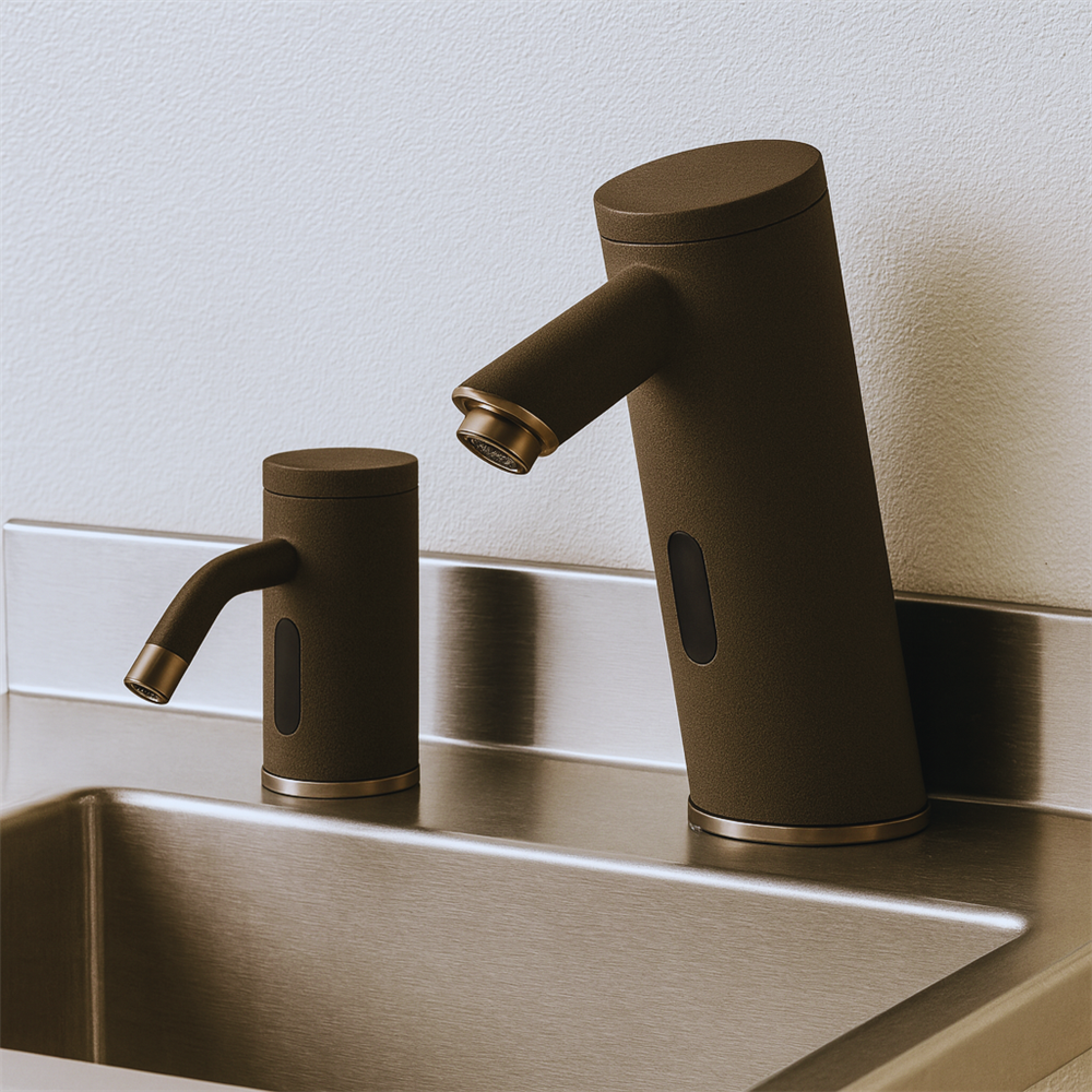 Airport procurement stakeholders comparing touchless restroom fixture options by terminal zone