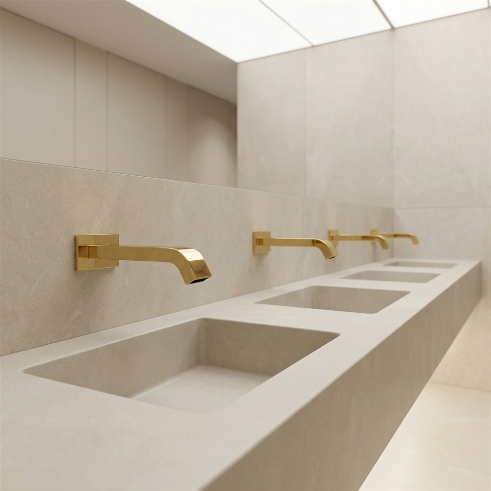 Fontana commercial touchless faucet installed in a high-traffic restroom sink area