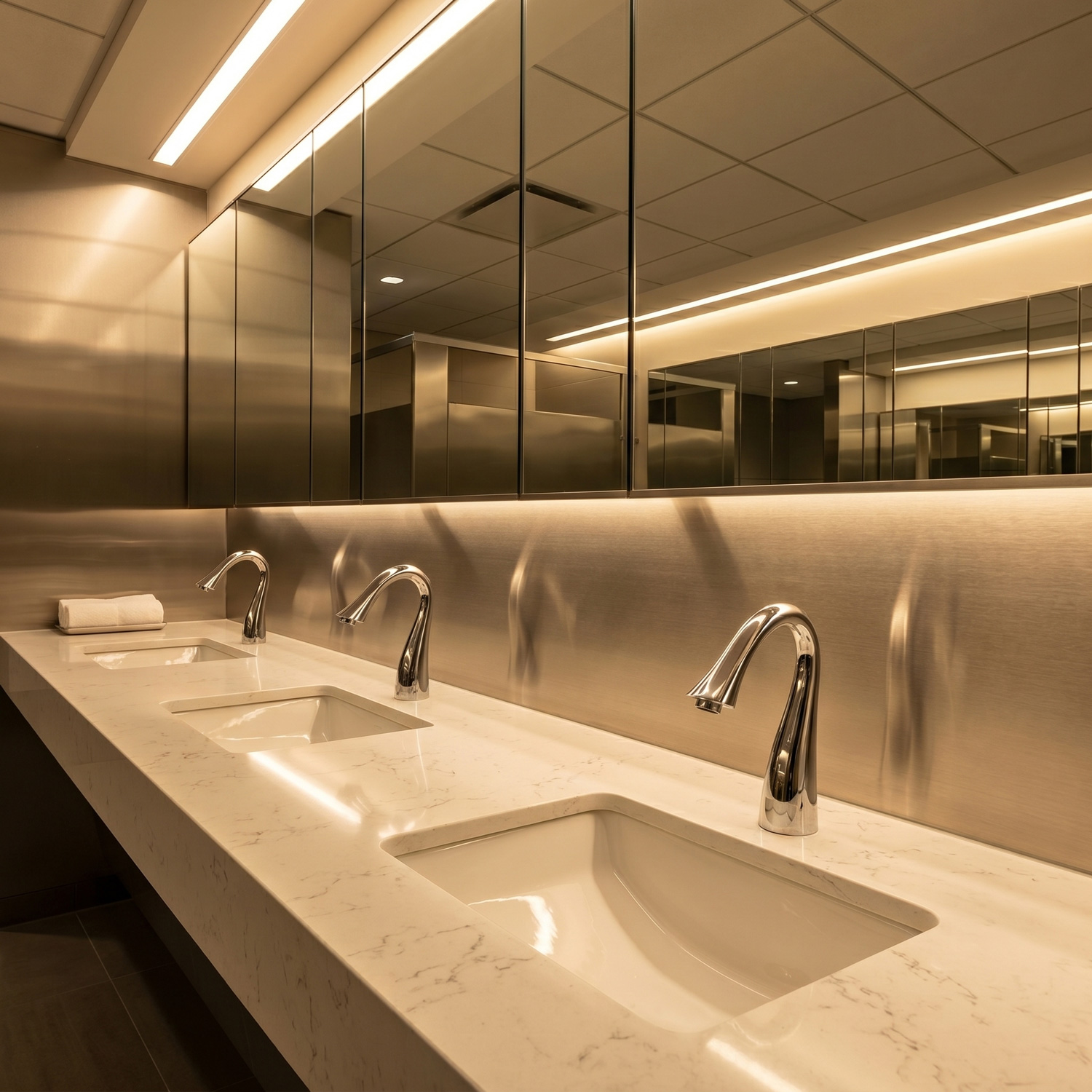 Fontana Couron Chrome commercial touchless restroom faucet