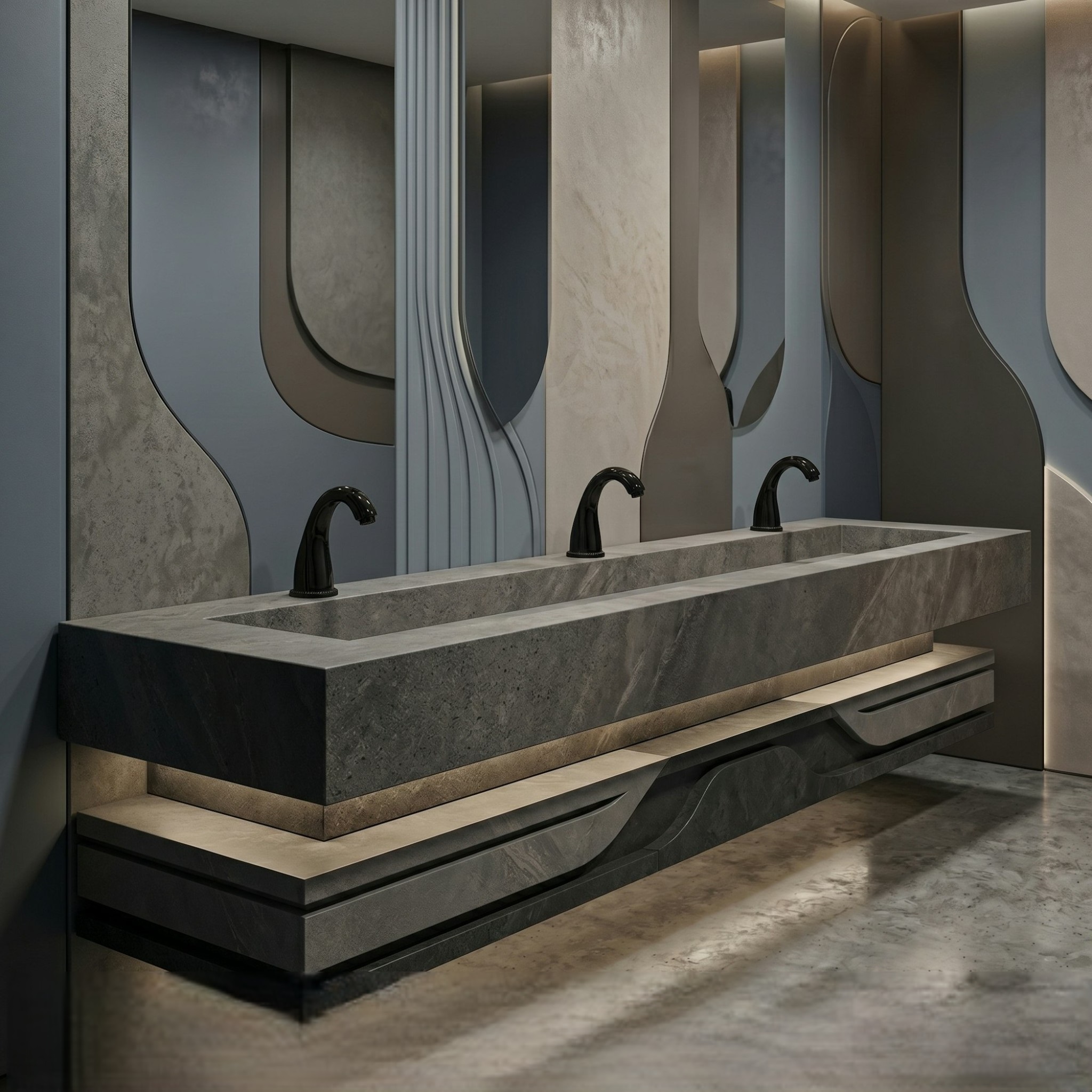 Close-up of vandal-resistant sensor faucet spout and reinforced public restroom fixture hardware