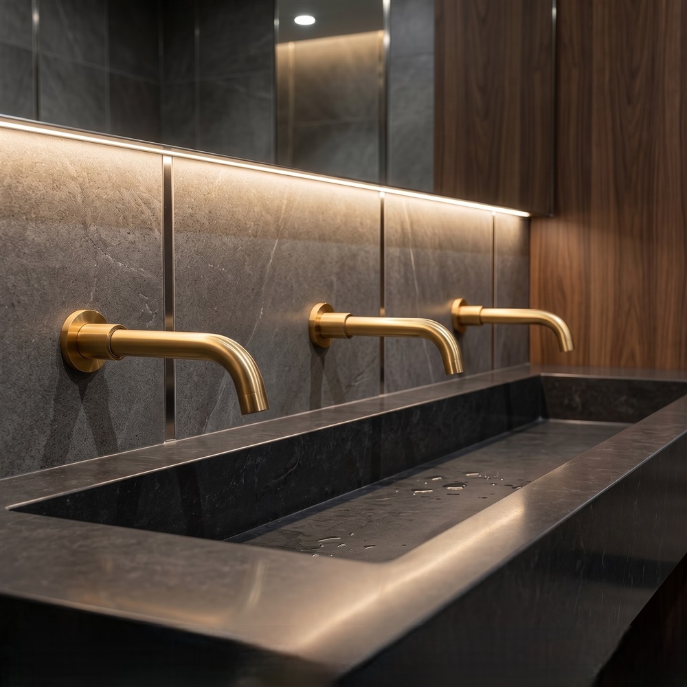 Fontana White and Gold Touchless Sensor Faucet
