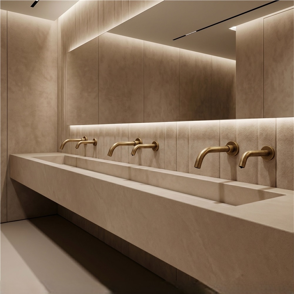 Well-maintained commercial washroom interior
