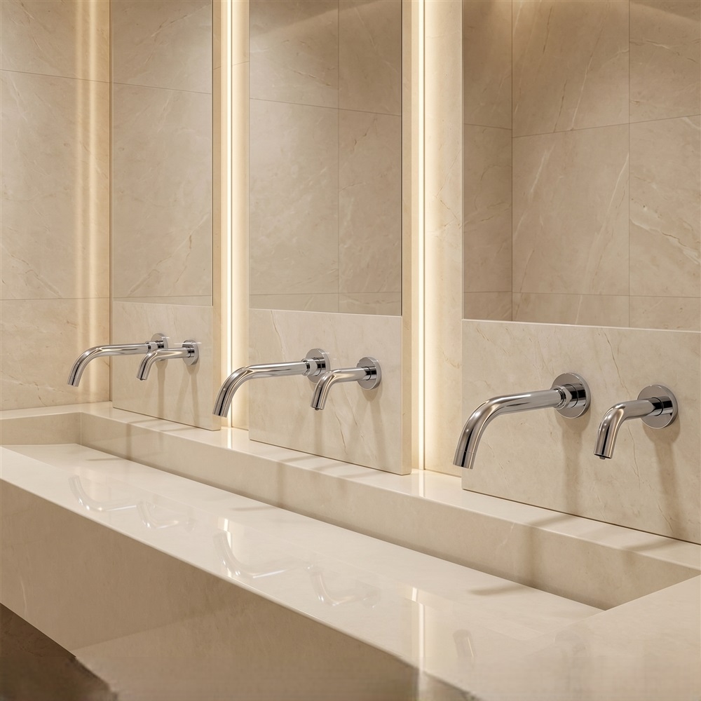 Wall mounted commercial touchless faucet research view